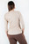 Polo manga 3/4 en suede con escote cuadrado y silueta peplum