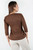 Polo manga 3/4 en suede con escote cuadrado y silueta peplum