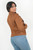 Blazer corto en suede en corte princesa