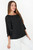 Blusa manga 3/4 en gasa hindu con escote ojal y mangas campana