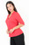 Blusa manga 3/4 en gasa crepe con cuello neru anatómico y escote V