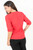 Blusa manga 3/4 en gasa crepe con cuello neru anatómico y escote V