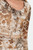 Polo manga 3/4 en tull mesh digital con escote V y ruffle
