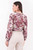 Blusa manga larga en rayon estampado con escote V