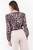Blusa manga larga en Rayon Fernet con escote V