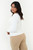 Blusa manga larga en tela Sophia con escote ojal y detalle de lazo