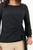 Blusa manga larga en tela Sophia con escote ojal y detalle de lazo