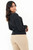 Blusa manga larga en tela Sophia con escote ojal y detalle de lazo