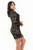 Vestido corto en lino shantu con escote ojal y mangas 5/8 abullonadas