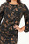 Vestido corto en lino shantu con escote ojal y mangas 5/8 abullonadas