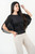 Polo manga 3/4 en Sutex/Brisa con escote ojal y mangas campana de gasa