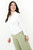 Blusa camisera de gasa con manga larga, nudo delantero y doble tela