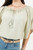 Blusa de Lino Florida Labrado con Volante