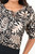 Blusa de Seda Corrugada Estampada con Volante