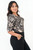 Blusa de Seda Corrugada Estampada con Volante