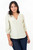Blusa de Lino Florida Labrado con Cuello Neru