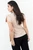 Blusa manga corta en Zafiro Licrado de lunares con escote V cruzado, lazo lateral y manga tulipán