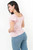 Blusa manga corta en Ghalia estampada con escote bote y mangas abullonadas