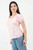Blusa manga corta en Ghalia estampada con escote bote y mangas abullonadas