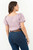 Blusa manga corta en Cupro con mangas abullonadas, escote bote y detalles de pliegues y pespuntes