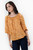 Blusa manga 3/4 en Vienna estampada con escote de doble estilo, bobito y mangas tulipán