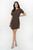 Vestido corto en tela Verona con manga corta, escote ojal y corte princesa lateral.