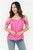 Blusa manga corta shoulder