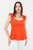 Blusa Manga Cero con Escote Semi Corazón