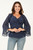 Blusa manga 3/4 con bobito en escote
