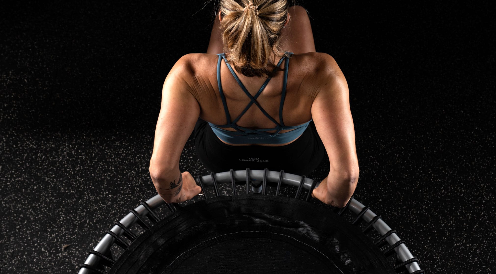 Workout on a JumpSport fitness trampoline