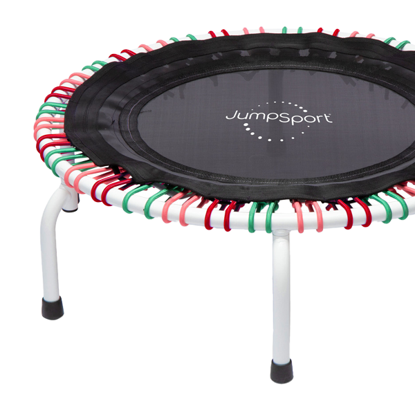 JumpSport 430 Home 44 Inch Low Impact Adult Mini Exercise Fitness Rebounder  Trampoline with Streaming Videos and Workout DVDs, Black