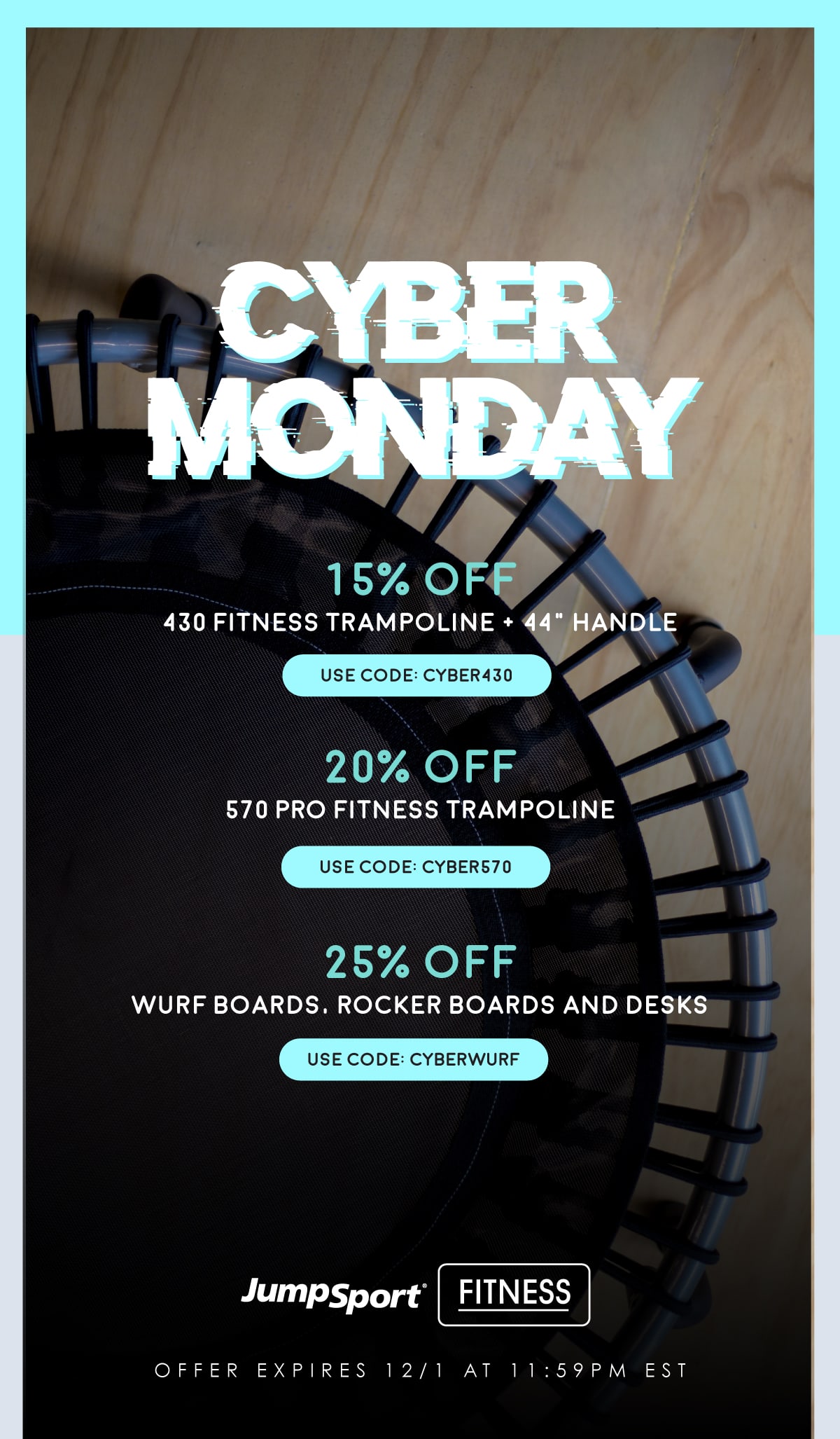 Cyber Monday Fitness Trampoline Sale At Jumpsport