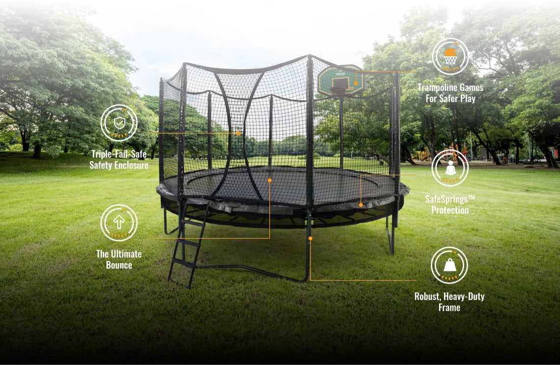 AlleyOOP Outdoor Trampoline Features