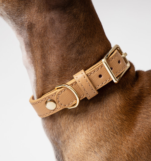 Mister Woof Tan Leather Collar