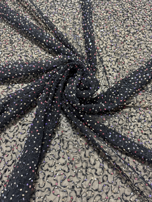 Multicolored Beaded on Mesh
