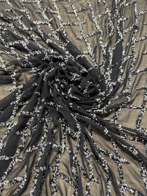 Beaded on Silk Chiffon