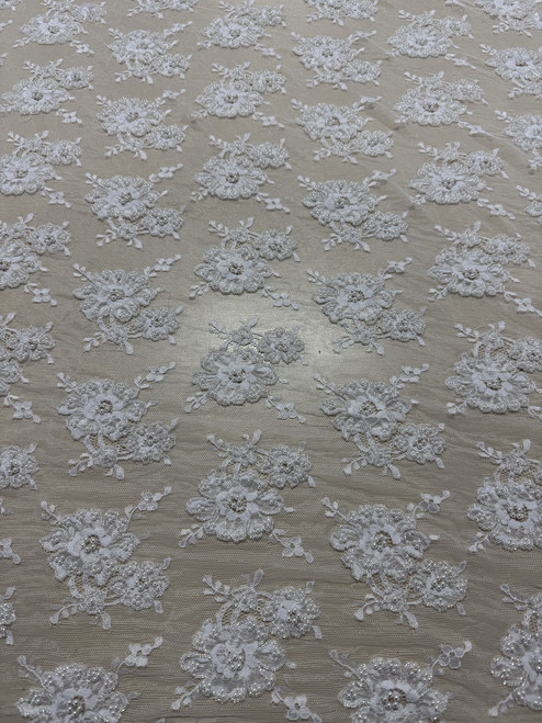 White Beaded on Mesh #1