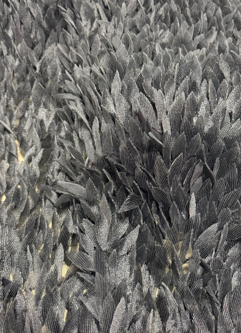 Black 3D Feathered Appliqué on Tulle