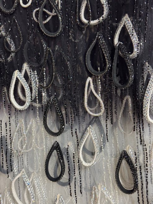 Shadowfall Beaded Ombré Mesh