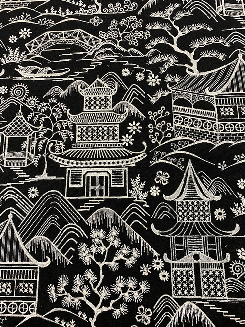 Ming Chinese Cotton Embroidery – Black/White