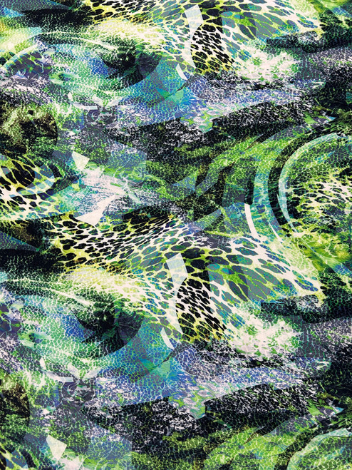 Reptile/Lily Pad Charmeuse Print