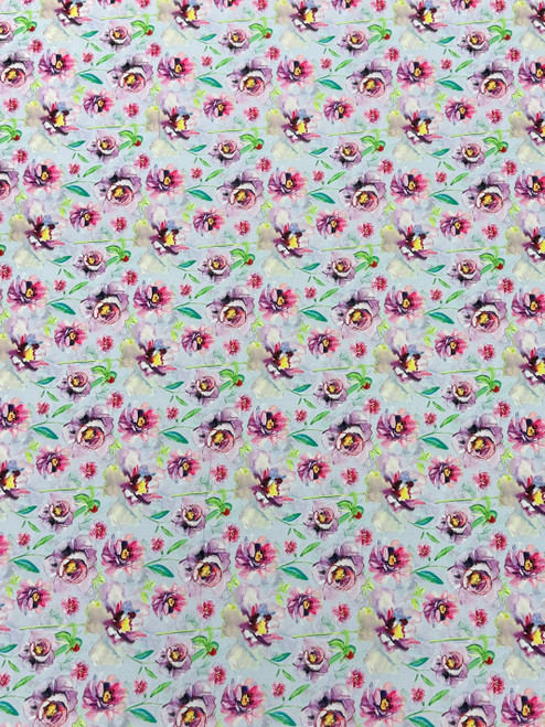 Magenta Flowers Charmeuse Print