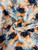 Navy/Orange Cloud Burst Charmeuse Print