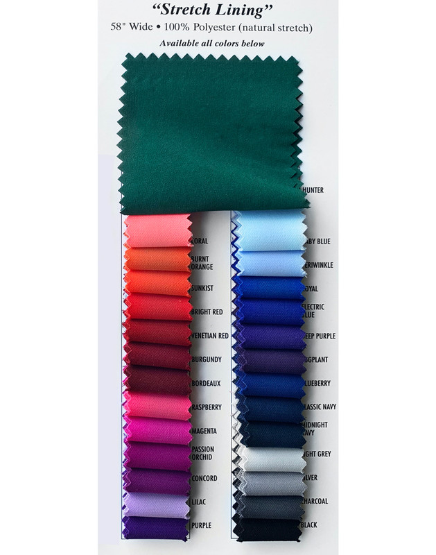 Stretch Lining (52 colors) - Fishman's Fabrics