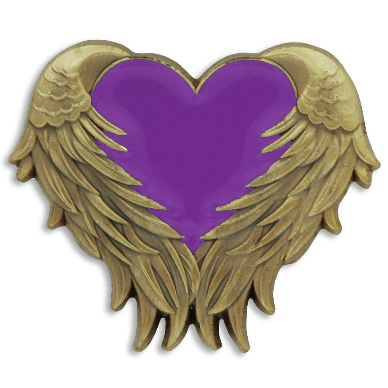 purple heart with angel wings