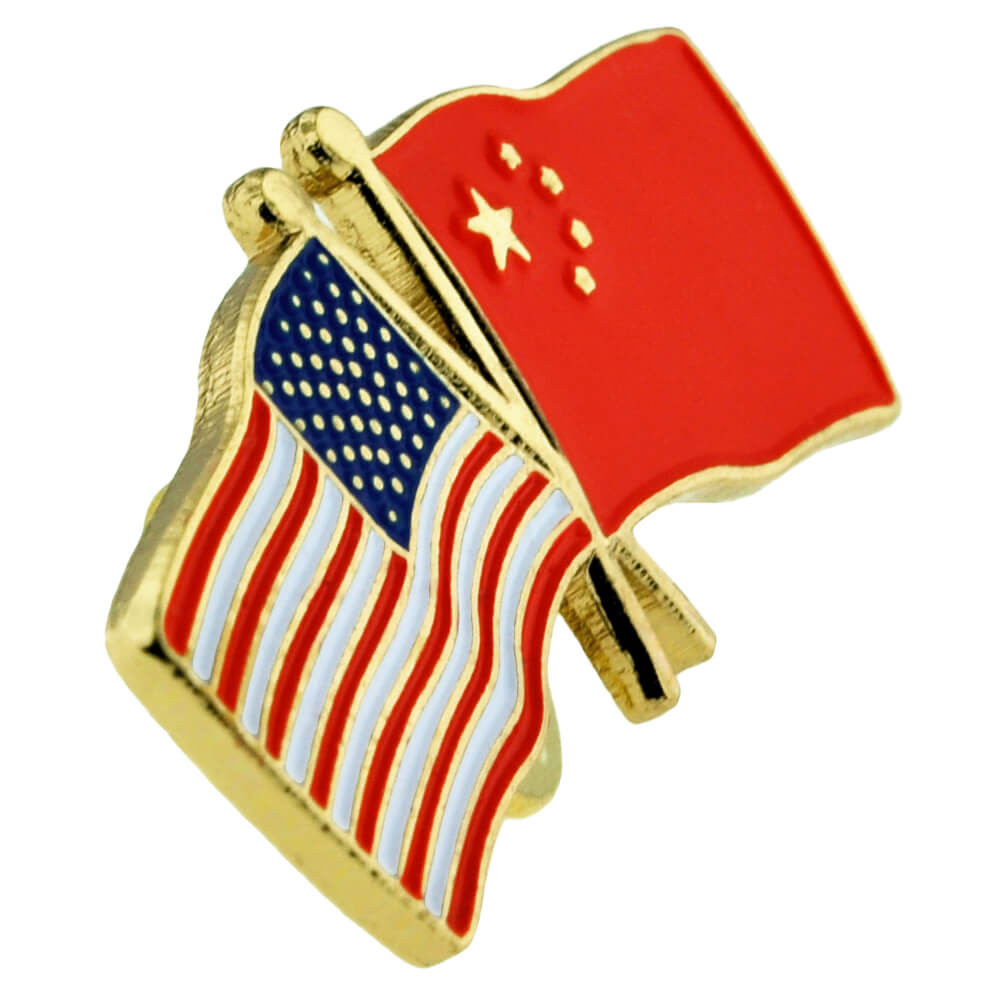 USA and China Flag Pin PinMart