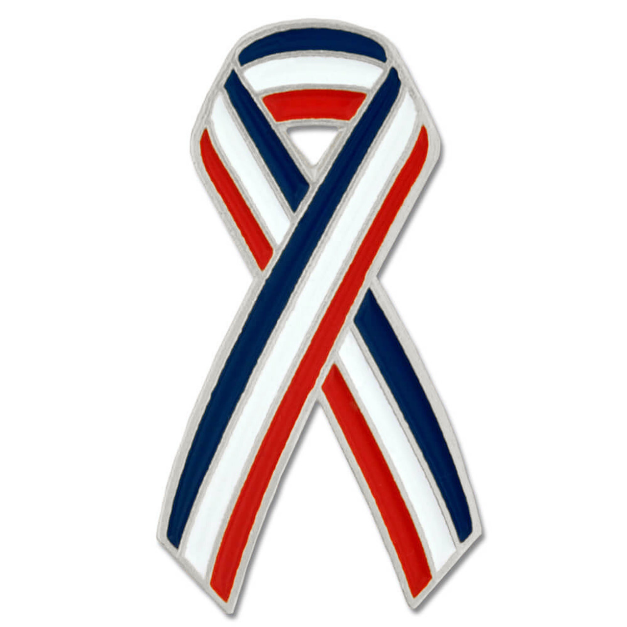 Red, White & Blue Ribbon Pin | Red/White/Blue | Patriotic Pins by PinMart
