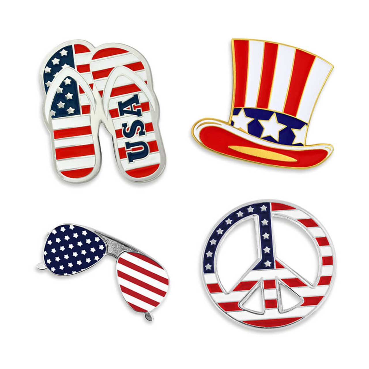 Red, White & Blue Ribbon Pin | Red/White/Blue | Patriotic Pins by PinMart