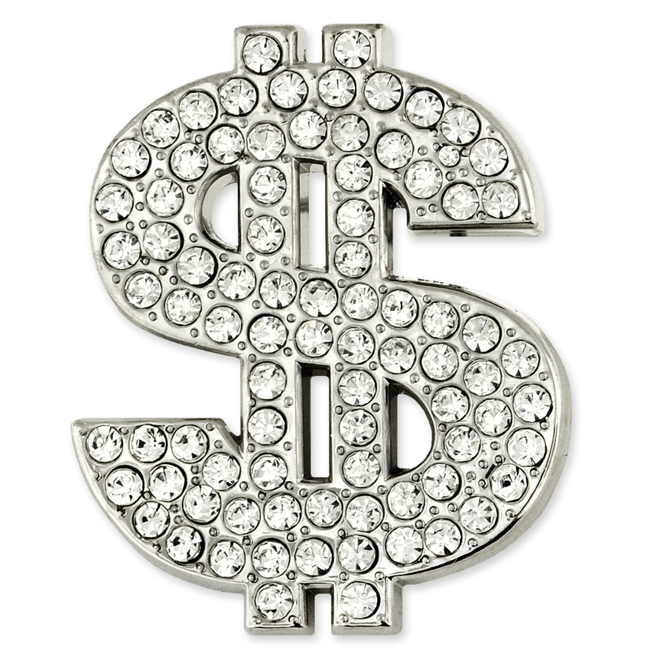 Rhinestone Dollar Sign ($) Pin | Multi Color | Safety Pins by PinMart