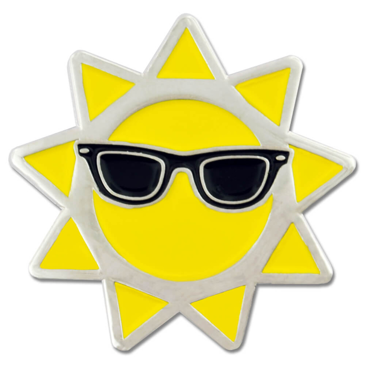PinMart Cool Sun with Sunglasses Summer Enamel Lapel Pin